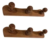 Comprar Percheros X2un. Pared Madera Algarrobo 3 Ganchos +  Herrajes