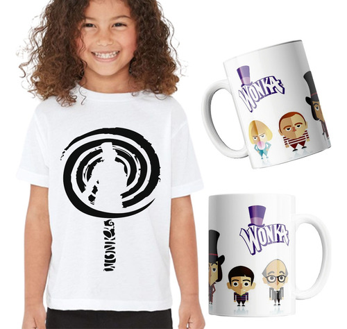 Playera Willy Wonka Kit Con Taza Wonka #kit Sublimado 2 En 1