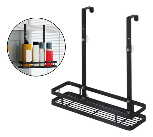 Canasta De Estante De Baño Colgante De Color Negro 1 Capa