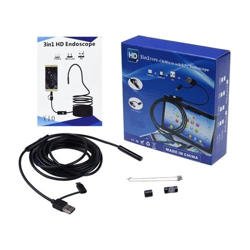 3 En 1 Tipo C Endoscopio 8led Usb Microscopio Pc Boroscopio 