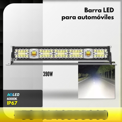 Barra Led Auto 21  390w Luz Blanca/amarilla 53.5cmx6.5cm E:5