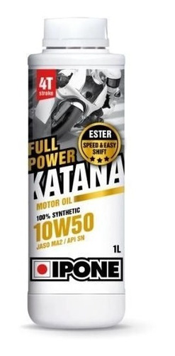 Imagen 1 de 5 de Aceite Para Motor De Moto Ipone Katana 10w50 4t Full Power