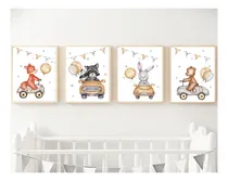 Comprar Cuadros Infantiles Nordicos Animalitos Set 4 De 30x40 Cars 2