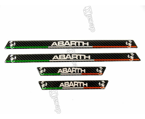 Kit Adesivos Soleira Resinado Fiat Abarth Fibra Sol9