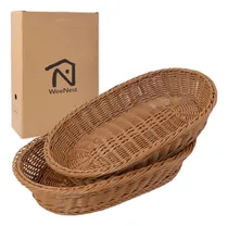 Comprar Canasta De Pan De Mimbre, Canasta Tejida Como Bandeja Para S