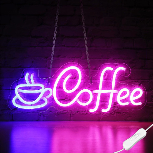 Letrero De Café Led Neón Luminoso Led Anuncio Decoración Luz