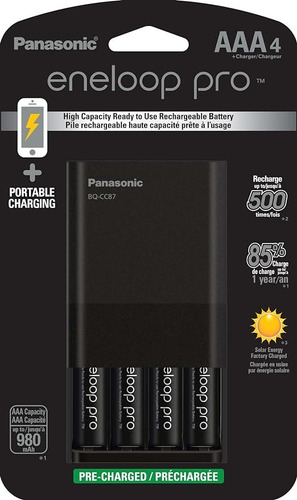 Eneloop Panasonic Bqcc87 4 Pilas Aaa + Cargador