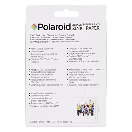 Papel Fotográfico Polaroid De 35 X 425 Pulgadas Premium Zink