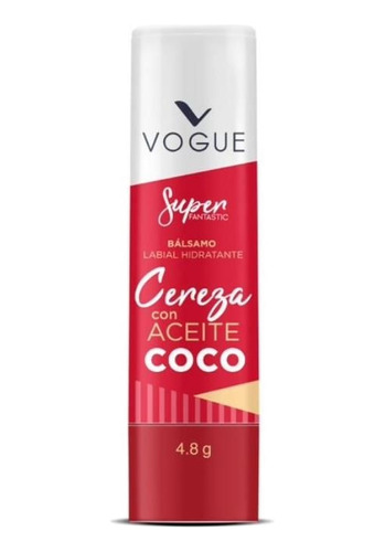 Balsamo Labial Hidratante Vogue Cereza Aceite Coco X 4.8g