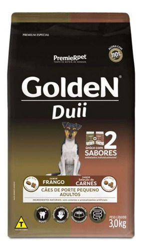 Ração Golden Adulto Duii Pequeno Porte Frango/carne 3kg