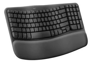 Teclado Sp Logitech Wave Keys Wireless Bluetooth Color del teclado Negro Idioma Español