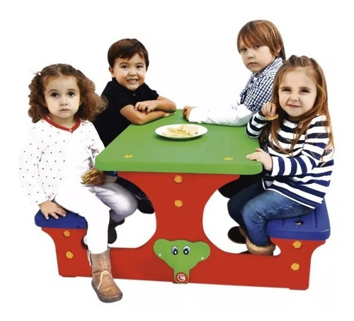 Imagen 5 de 10 de Mesa Mesita Camping Infantil Rodacross Ext O Int 4 Lugares