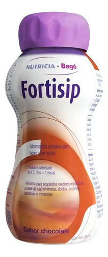 Suplemento en líquido Nutricia Bagó  Fortisip vitaminas sabor chocolate en botella de 200mL