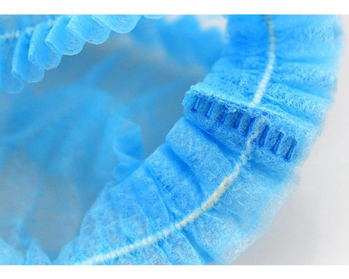 7 Protectoras Elásticas Para El Cabello 100x Nonwovens Azul