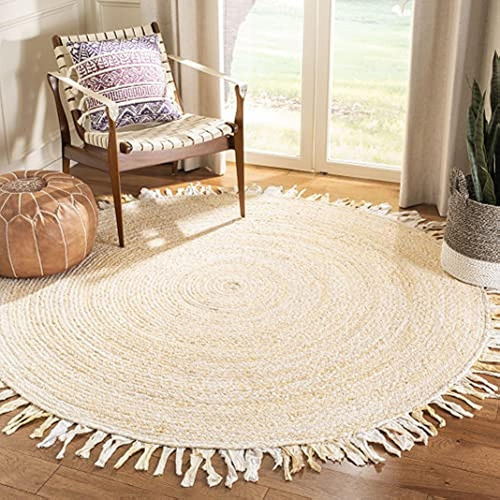 Safavieh Colección Trenzada 3' X 3' Redondo Beige Brd451b Ár