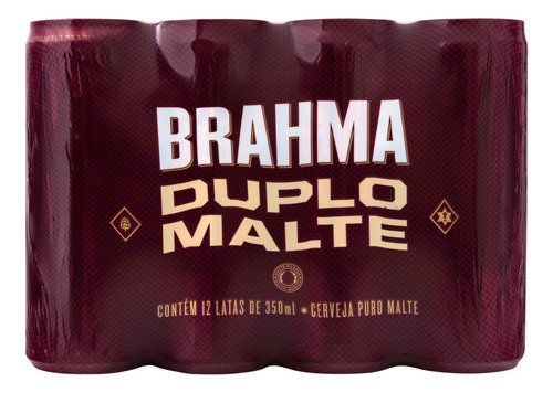 Cerveja Brahma Duplo Malte Lata 350ml 12 Unidades
