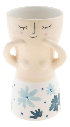 Reyna Busty Lady Vase Blue Floral Blue Floral.