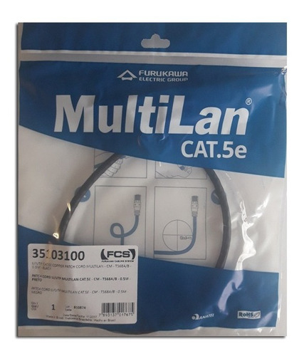 Patch Cord Cat.5 0.50 Cm Furukawa 35103100 En Palermo