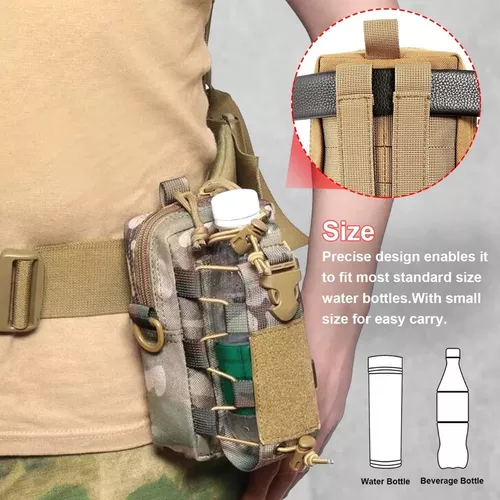 Comprar Riñonera táctica para exteriores, bolsa militar para acampar,  senderismo, cintura, botella de agua, cinturón, riñonera de camuflaje
