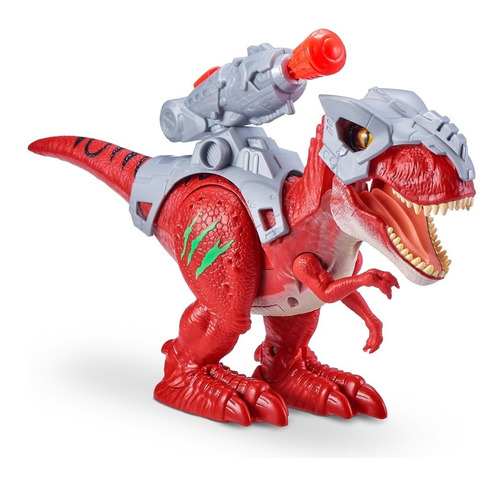 Dinosaurio T-rex Con Luz, Lanzador Y Armadura Dino Wars Trex