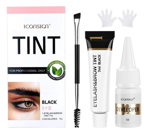 Kit De Color Para Pestañas Y Cejas Duoffanny Black, 7 Ml, Du