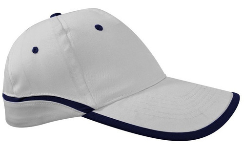 Imagen 3 de 3 de Jockey Gabardina Sport - Blanco Azul Marino