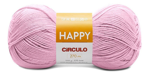 Fio Happy Circulo 100g Tex 370 270mts Crochê Tricô Cor 3443- Rosa Candy