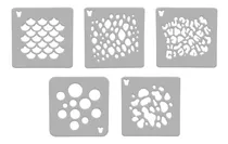 Comprar Set De 5 Stencil Texturas P\u002F Aerografo O Pince. Reutilizable