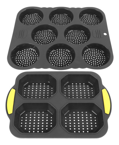 Molde Para Pan De Hamburguesa De Silicona De 8 Cavidades