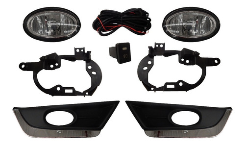 Kit Faros Niebla Honda Crv 2017 2018 Orilla Cromada