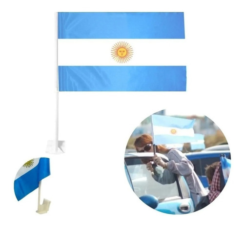 Bandera Argentina Con Sol Para Ventana Ventanilla Auto Coche