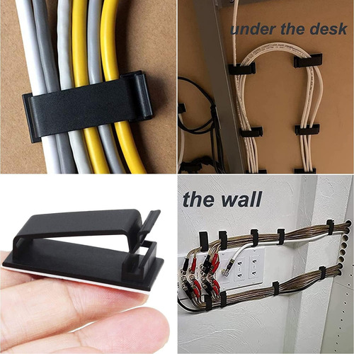 50 Pcs Clips Para Gestión De Cables Portacables Autoadhesivo