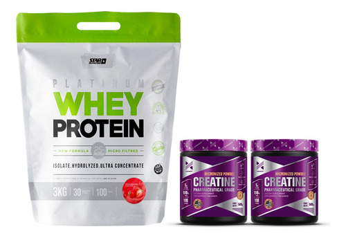 Proteina Whey Protein X 3kg + Creatina X 1 Kg Star Nutrition