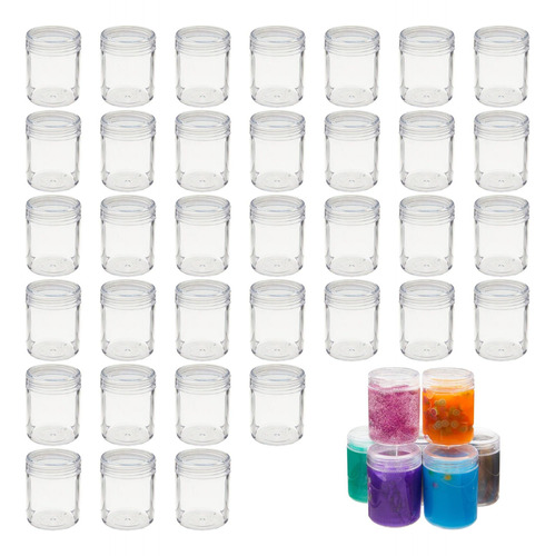 35 Tarro Plastico Tapa Para Slime Almacenamiento 1.2