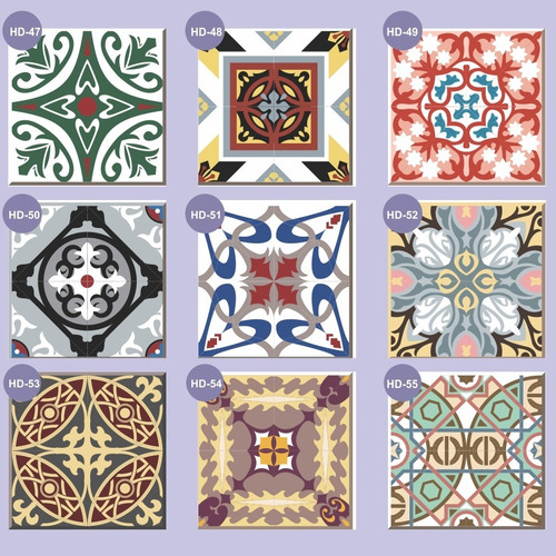 Imagem 9 de 10 de 10 Adesivo Azulejo Português Ladrilho Hidráulico 15x15 Cm D+
