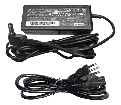 Cargador Original Notebook Acer 19v -3,42a (65w) 5.5x2.5mm