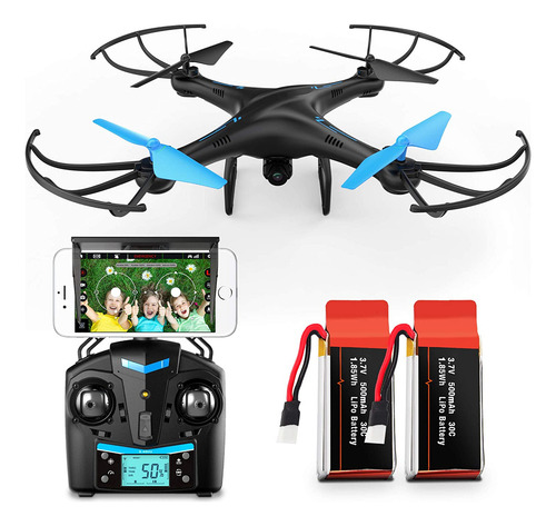 Force1 U45 W Azul Jay Wifi Fpv Drone Con Cámara W/hd, Mantie