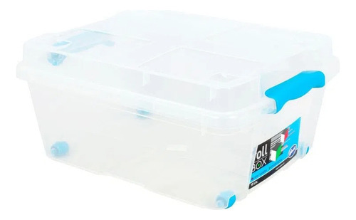 Caja Organizadora 15 Litros Con Ruedas Rollbox Color Transparente Rollbox 15 Litros