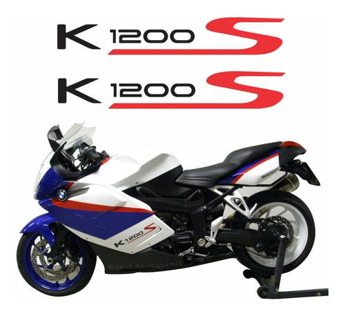 Par De Adesivo Compatível Com K1200s Branca E Azul Bw1200s04