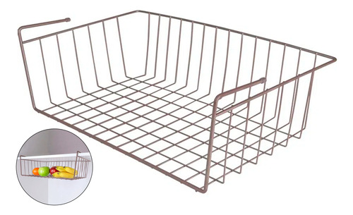 Cesto Suspenso Aramado Prateleira Organizador Cozinha