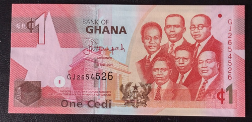 Billete De Ghana De 1 Cedi Año 2015 Sin Circular