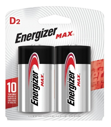 Pila Energizer Tipo D Alcalina Blister 2 Unidades