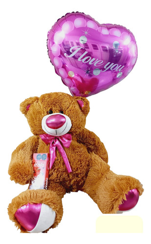 Peluche Grande Con Globo Y Chocolates