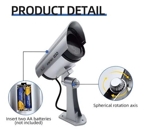Camara Falsa Tipo Domo Ccd Con Luz Led Seguridad
