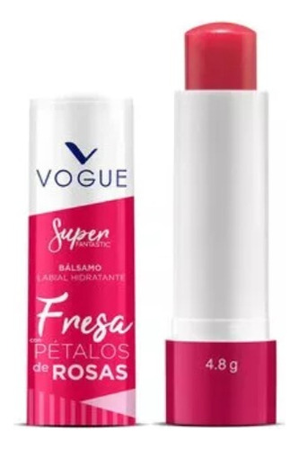 Bálsamo Labial Hidratante Vogue Super Fantastic Fresa Con Pétalos De Rosas 4.8 g