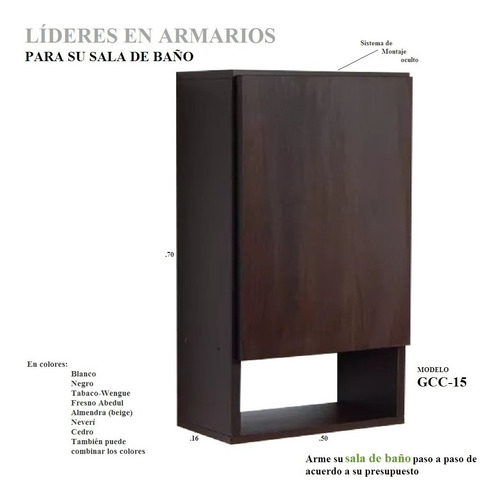Imagen 4 de 9 de Mueble Modular Aéreo En Melamina Para Baño Mod. Gcc-15