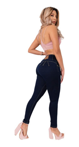 Jeans Mujer S/bolsillos Traseros Levanta Cola Calse Perfecto