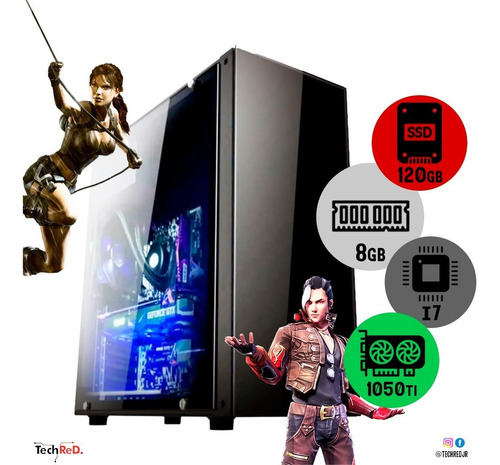 Pc Gamer Core I7 8gb Ddr3 Ssd 120gb - 1050 Ti 4gb + Barato (Usado)