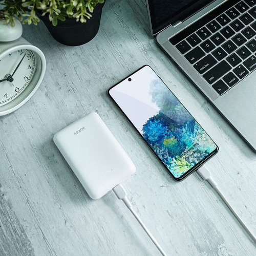 Aukey Cable Trenzado Nylone Usb 2.0 A Usb-c 0,9m Blanco - Cb