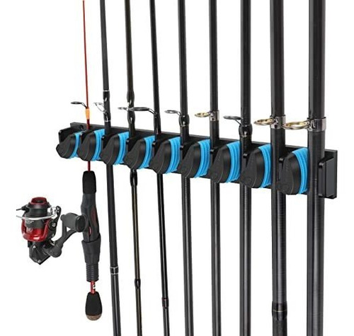 Soporte De Pared Para 9 Cañas De Pescar - Diametros 3 A 19mm